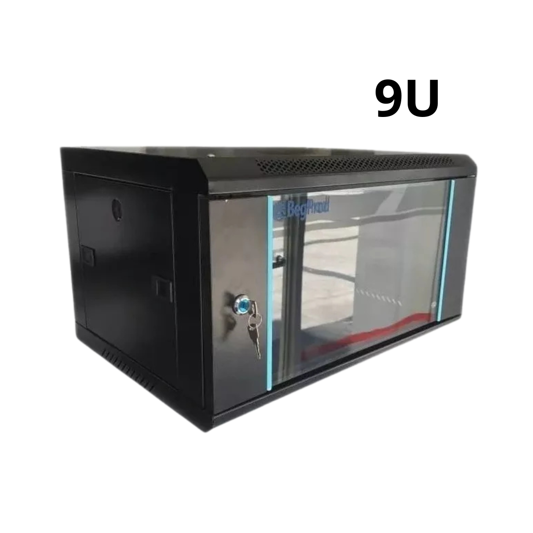 Rack Gabinete 9u Puerta De Vidrio